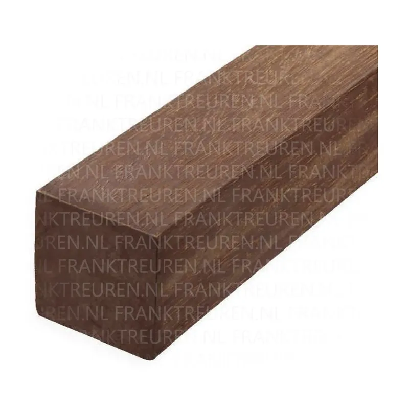 *65x65mm Azobe hardhout geschaafd ronde hoeken gepunt 150cm