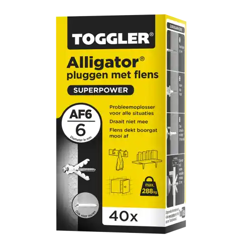 ALLIGATORPLUG MET FLENS TOGGLER 6MM AF 6
