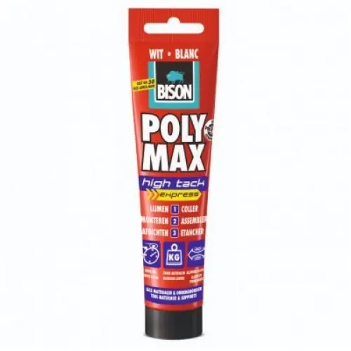 BISON POLY MAX® HIGH TACK EXPRESS WIT TUBE 165G NL/FR