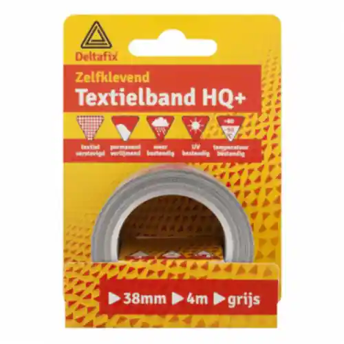 WATERVAST TEXTIELBAND 4 M 38 MM GRIJS 817