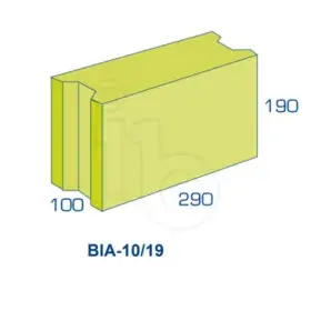 BIA Grindbetonblok 10/19 vuilwerk 290x100x190mm grijs