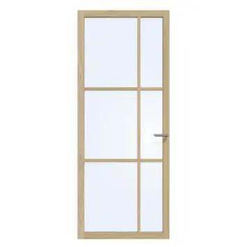 Arne & Bodil binnendeur ABE106 blank glas - licht eiken houtlook afwerking