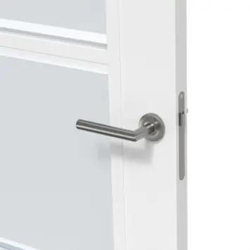 Arne & Bodil binnendeur ABB103 mat glas met blanke rand - wit afgelakt - glaslat wit