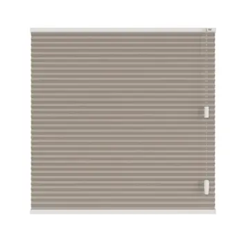 KARWEI dubbel plisségordijn draaikiepraam 28671 taupe linnenlook lichtdoorlatend op maat
