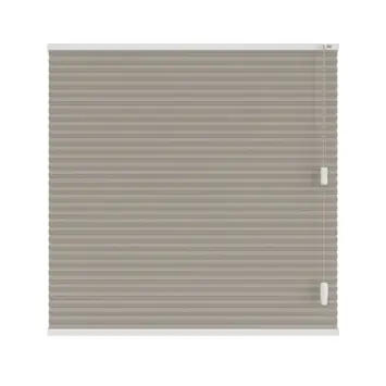 KARWEI dubbel plisségordijn gewoon raam 28677 taupe structuur transparant op maat