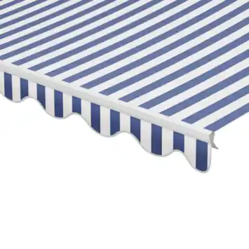 Schulprand (volant) golf streep blauw/wit (kleurnr. 8556) op maat