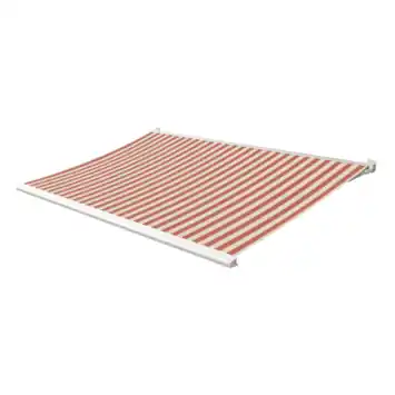 Knikarmscherm Calando streep rood/crème (kleurnr. 315550) op maat