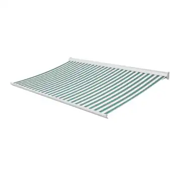Knikarmscherm Staccato streep groen/wit (kleurnr. 315420) op maat
