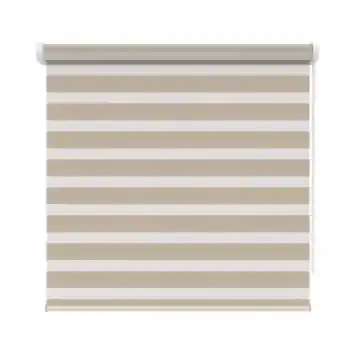 KARWEI duo rolgordijn lichtdoorlatend gewoon raam 21081 beige/wit structuur