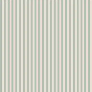 Vliesbehang Little stripe zachtgroen - gebroken wit (dessin 145524)