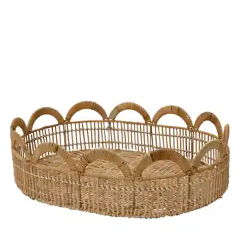 Dienblad ovaal groot rotan 48x37x13 cm