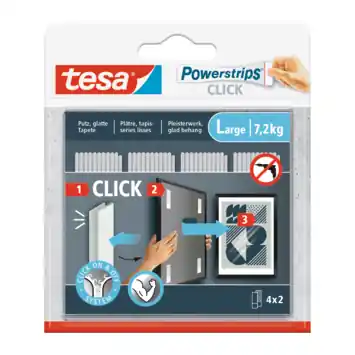 tesa Powerstrips zelfklevende strip Click Combo 4x2 stuks draagkracht 7.2KG