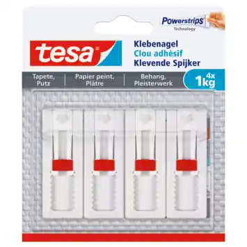tesa Powerstrips klevende spijker verstelbaar draagkracht 1 kg 4 stuks