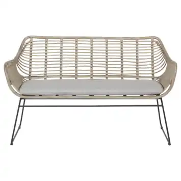 Tuinbank Mason natural hout wicker 140,5 cm