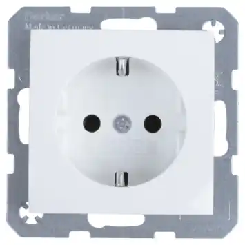 Berker S.1 Enkel Geaard Stopcontact Wit