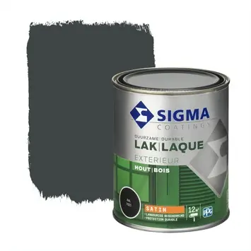 Sigma Exterieur buitenlak zijdeglans RAL 7021 zwartgrijs 750 ml