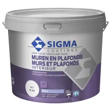 Sigma muurverf interieur mat wit 10 liter