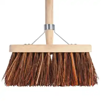 Talen Tools bezem natuurvezel 28 cm met steel 140 cm