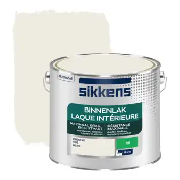 Sikkens binnenlak mat RAL 9010 gebroken wit 2,5 liter