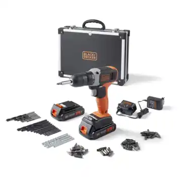 BLACK+DECKER accuboormachine BCD001C2AFC-QW + 72-delige accessoireset