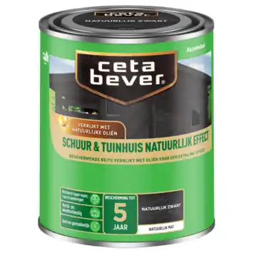 CetaBever Schuur & Tuinhuisbeits Natuurlijk Effect mat zwart 750 ml