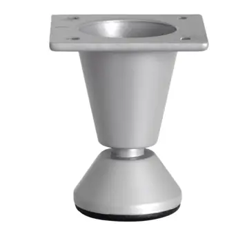 Duraline meubelpoot rond met voet zilvergrijs Ø5 cm