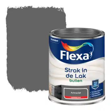 Flexa Strak in de Lak buitenlak hoogglans antraciet 750 ml