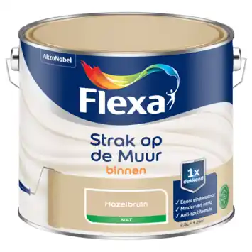 Flexa Strak op de Muur muurverf mat hazelbruin 2,5 liter