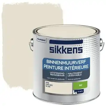 Sikkens muurverf binnen mat RAL 9001 crème wit 2,5 liter
