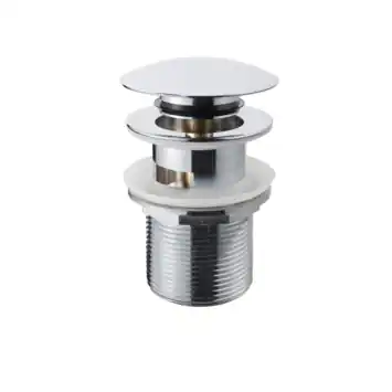 Sanivesk Afvoerplug Click Rond Chroom met Overloop 5/4"