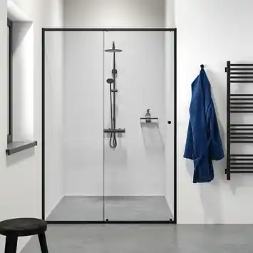 Schuifdeur voor nis Contour Zwart 140x200cm
