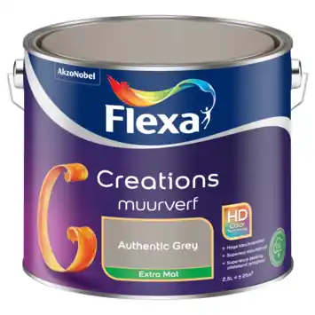 Flexa Creations muurverf authentic grey extra mat 2,5 liter