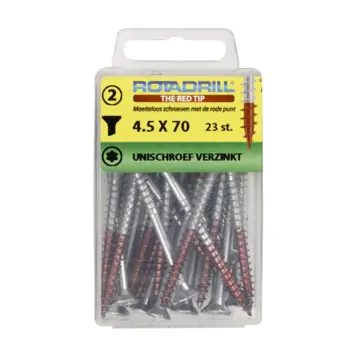 Rotadrill Torx schroeven platkop verzinkt 4,5x70 mm - 23 stuks