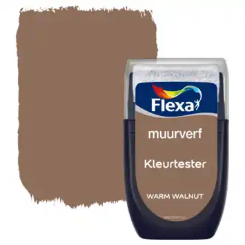 Flexa Creations muurverf kleurtester mat warm walnut 30 ml