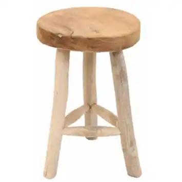 Barkruk naturel hout 45 cm