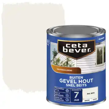 CetaBever Snelbeits Gevel & Kozijn zijdemat dekkend RAL 9010 gebroken wit 750 ml