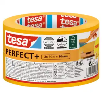 Tesa Perfect+ schilderstape 2x 50 m x 30 mm
