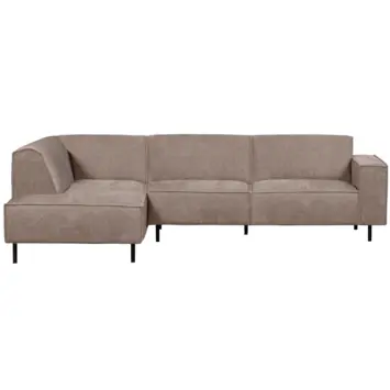 WOOOD hoekbank Roman taupe chenille stof met verlenging links