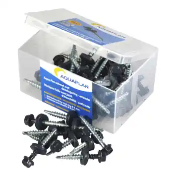 Aquaplan Aqua-pan schroef met dichtingsring antraciet 35 mm 40 stuks
