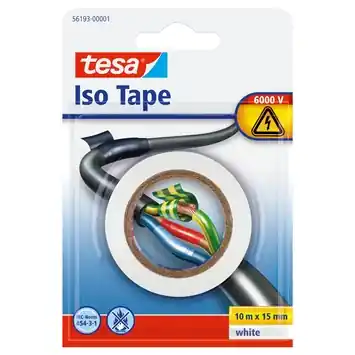 Tesa elektrische isolatietape wit 10 m x 15 mm