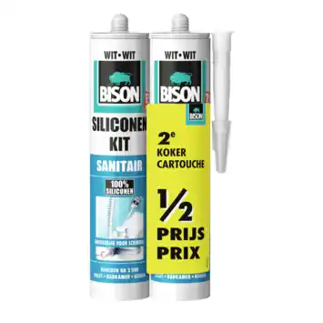Bison siliconenkit sanitair wit duo verpakking koker 310 ml
