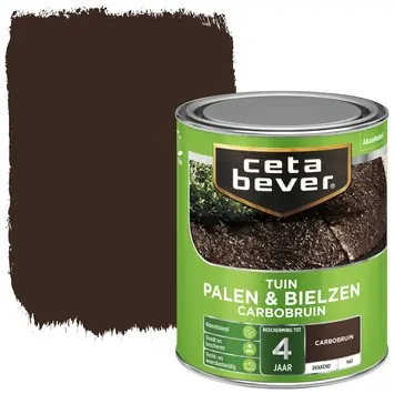 CetaBever Tuinbeits Palen & Bielzen mat dekkend carbobruin 750 ml