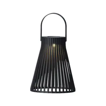Solar LED lantaarn 18,5 cm hoog zwart