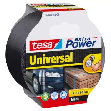 Tesa Universal Extra Power reparatietape zwart 50 mm x 10 m