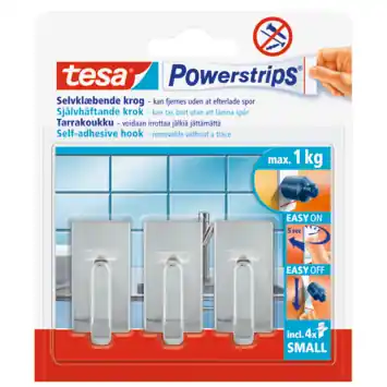 Tesa Powerstrips haak chroom 3 stuks