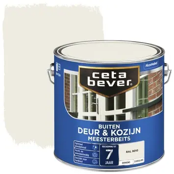 CetaBever Meesterbeits Deur & Kozijn zijdeglans dekkend RAL 9010 gebroken wit 2,5 liter