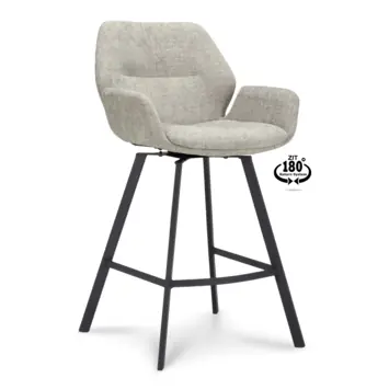 Barkruk Weston Miami taupe stof met armleuning