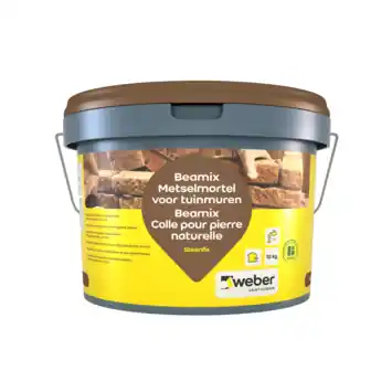 Weber Beamix steenfix metselmortel voor tuinmuren grijs 10 kg