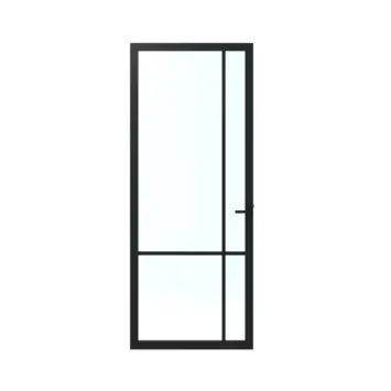 Lundia binnendeur Lumen En 1C04 blank glas zwart gegrondverfd stomp 83 x 201,5 cm inclusief deurbeslag Tord