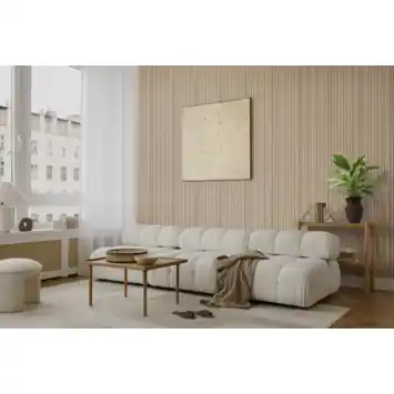 Viltpaneel met golf taupe 240x55 cm, dikte 3,5 mm, 2,64 m²